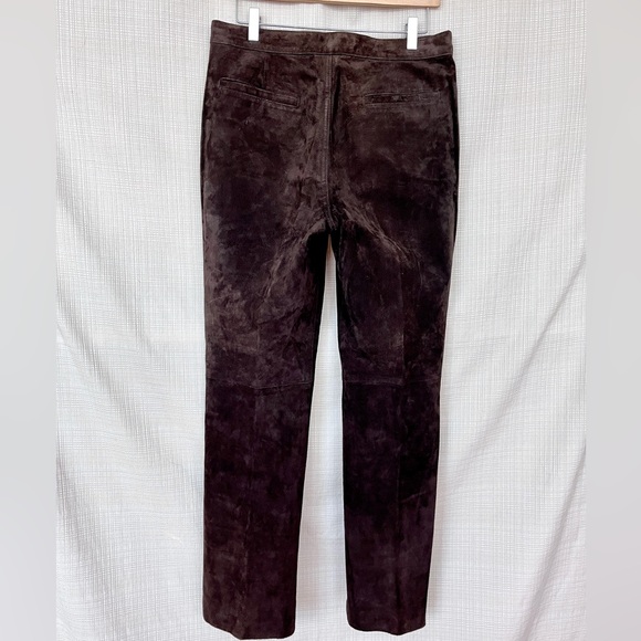 Vintage 100%Genuine Suede Pant Luxurious Deep Brown Straight Leg High Waist - Picture 9 of 14
